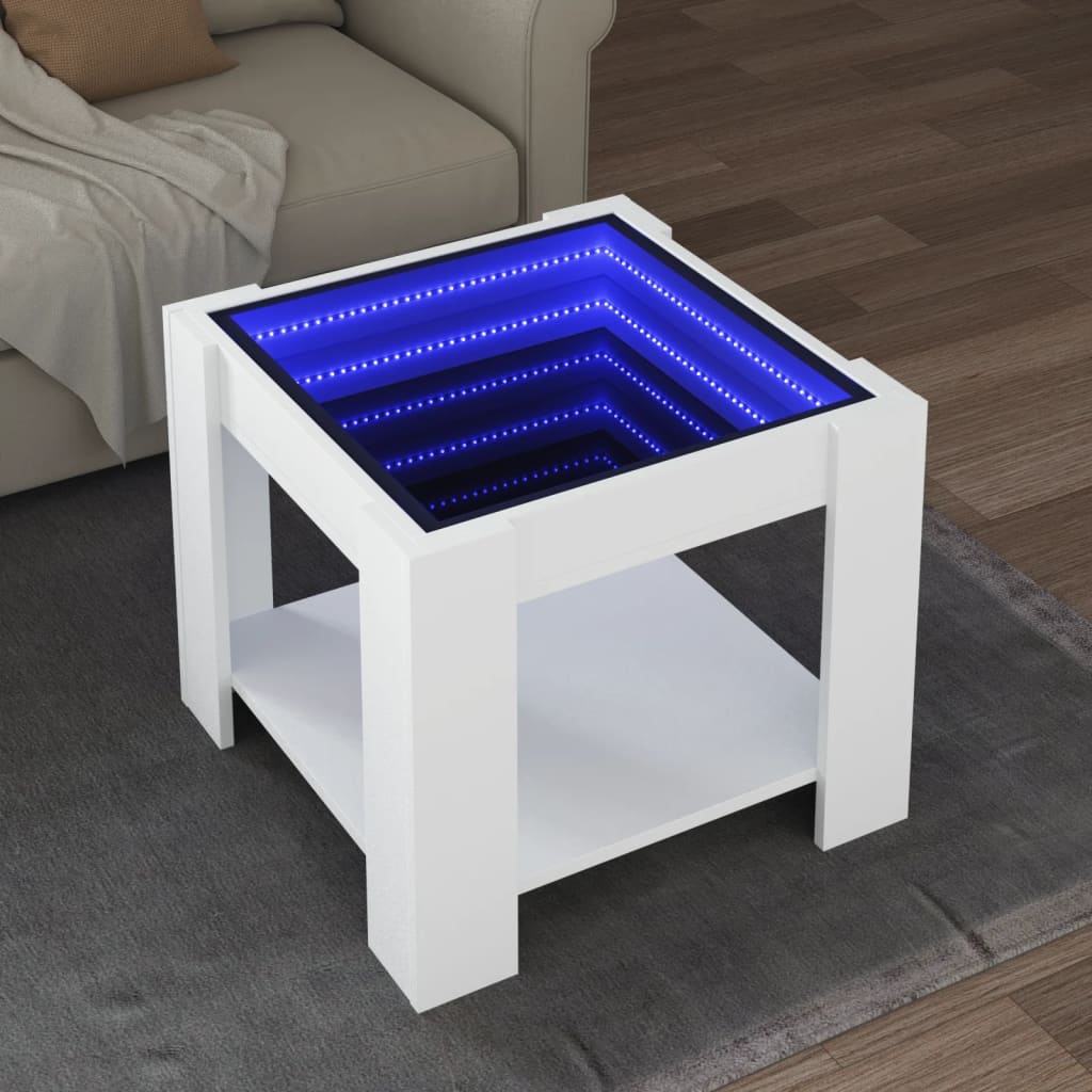HKH Mesa de Centro con Leds en Derivados de Madera - Blanco