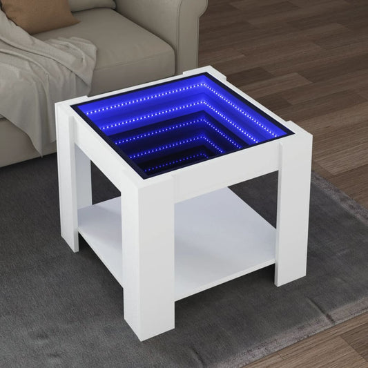 HKH Mesa de Centro con Leds en Derivados de Madera - Blanco