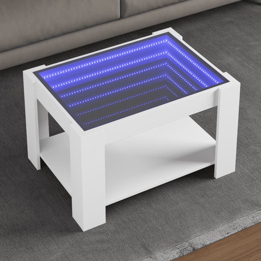 HKH Mesa de Centro con Leds en Derivados de Madera - Blanco