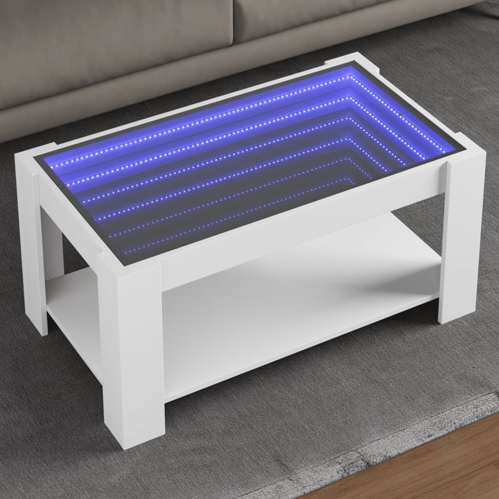 Mesa de centro HKH con LED en aglomerado - Blanco