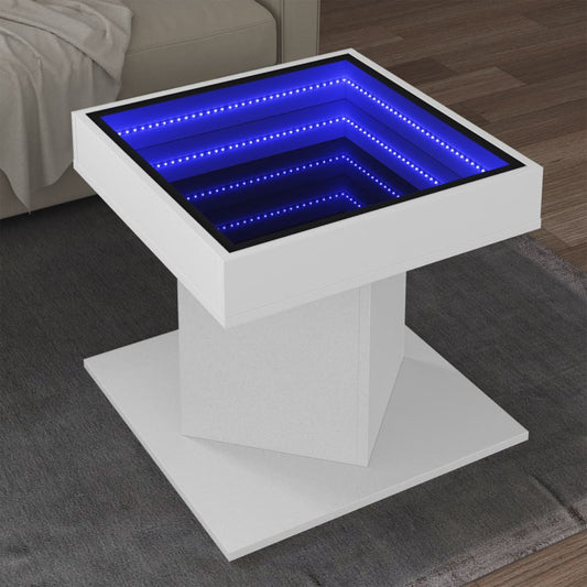 HKH Mesa de Centro con Leds en Derivados de Madera - Blanco