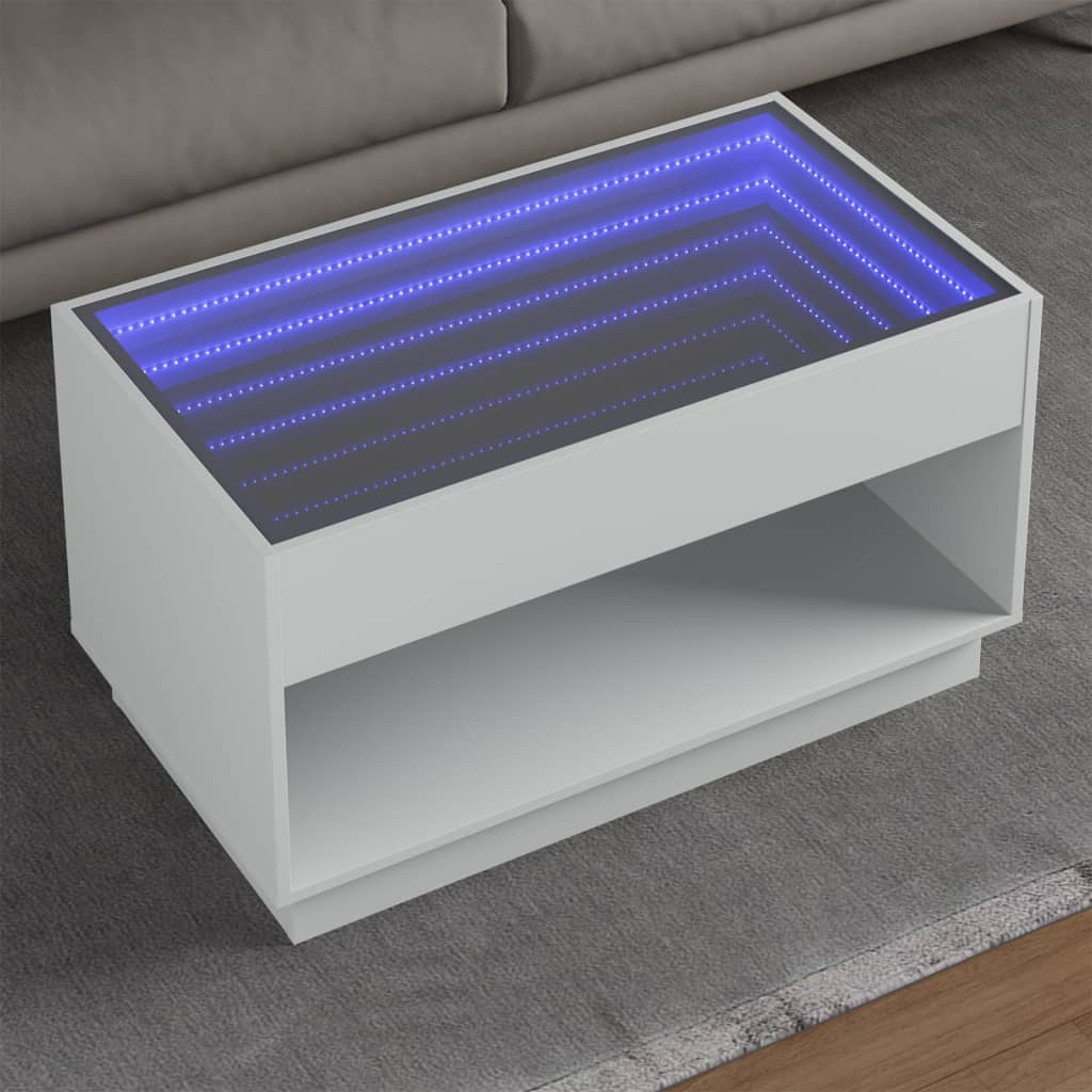 Mesa de Centro HKH Luces LED Infinity - Blanco