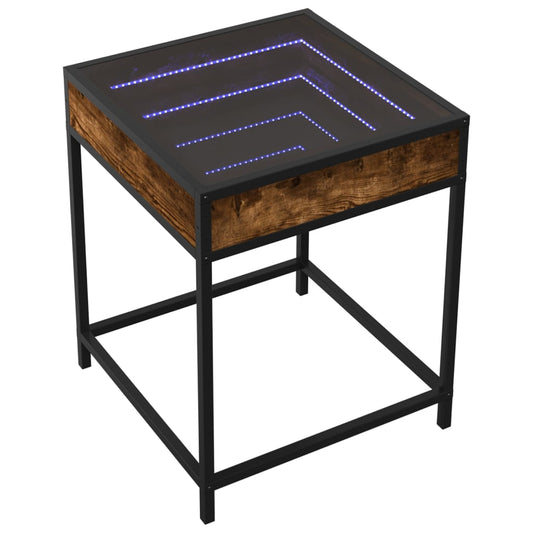 HKH Mesa de Centro Luzes Led Infinity Carvalho Fumado