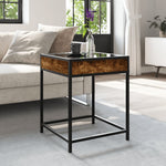 HKH Mesa de Centro Luzes Led Infinity Carvalho Fumado