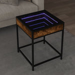 HKH Mesa de Centro Luzes Led Infinity Carvalho Fumado