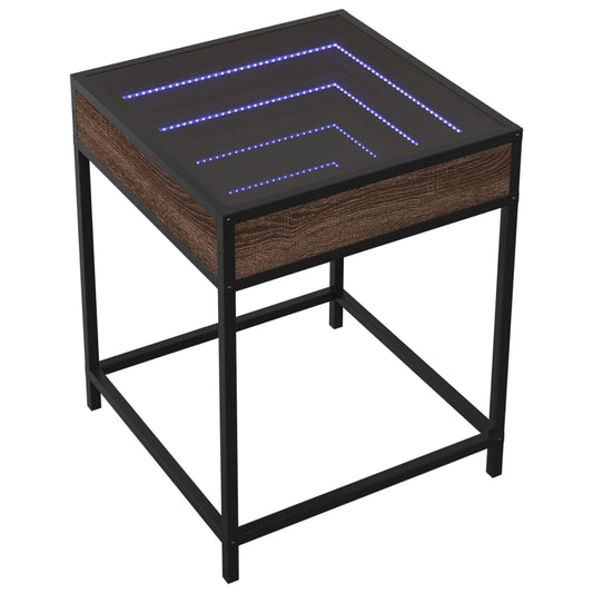 HKH Mesa de Centro Luzes Led Infinity Carvalho - Castanho