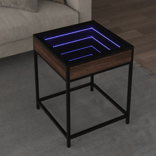 HKH Mesa de Centro Luzes Led Infinity Carvalho - Castanho