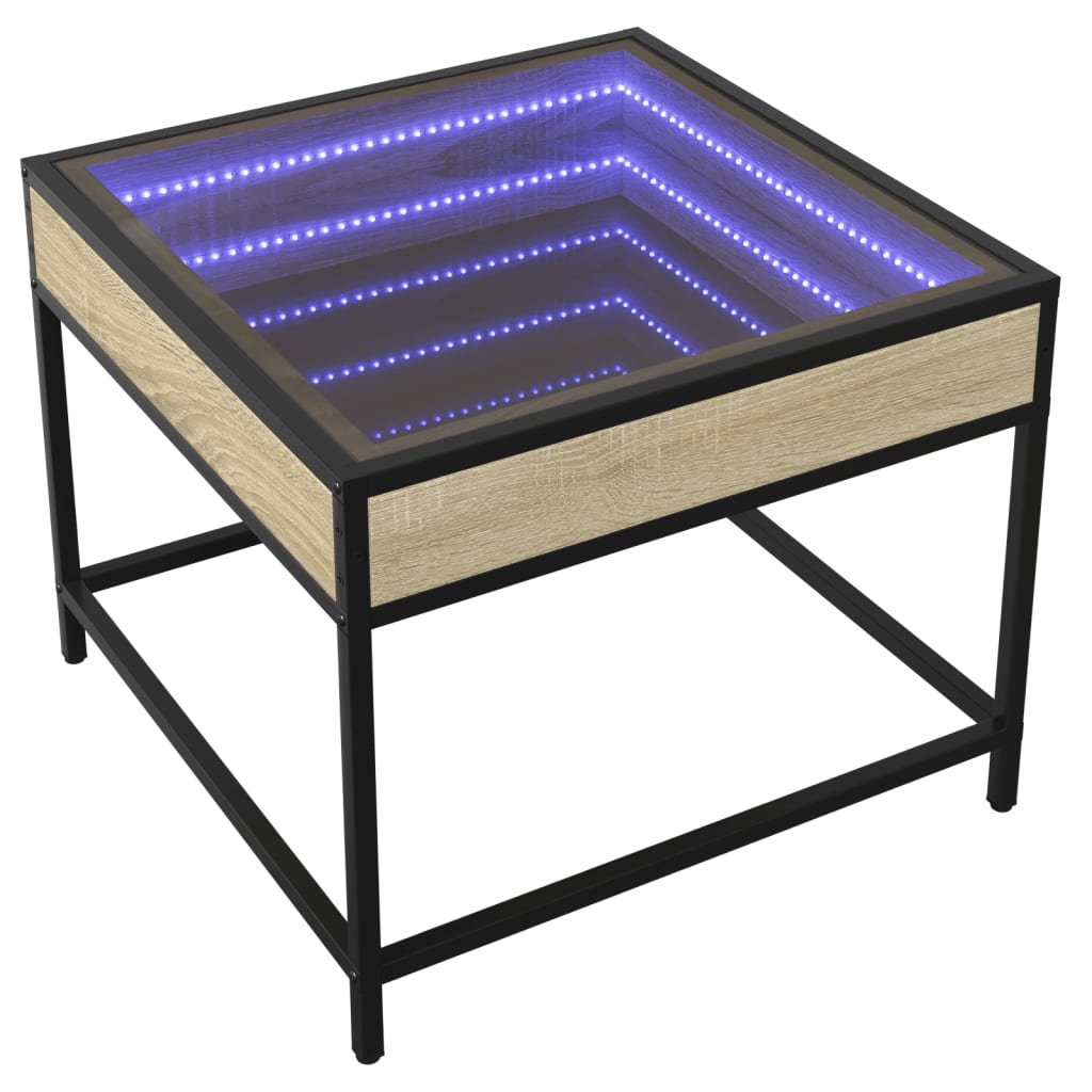 Mesa de centro HKH Luces led Infinity Roble Sonoma