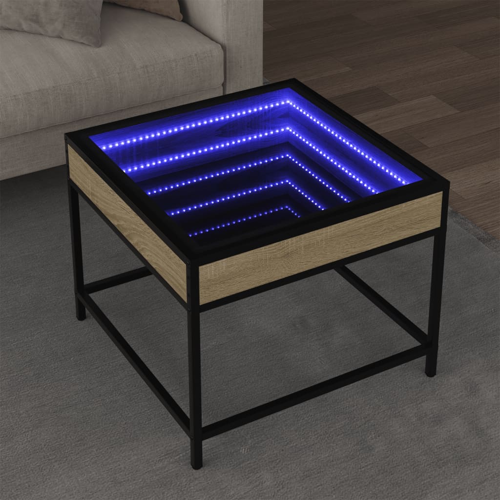 Mesa de centro HKH Luces led Infinity Roble Sonoma