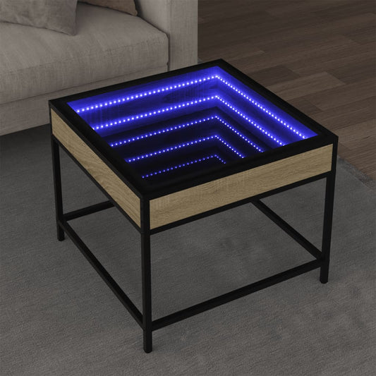 HKH Mesa de Centro Luzes Led Infinity Carvalho Sonoma