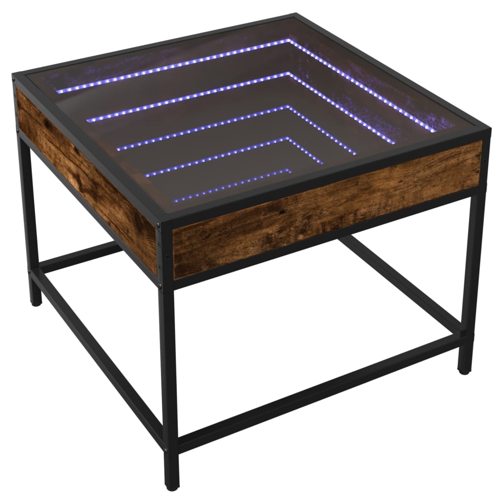 Mesa de centro HKH Luces led Infinity Roble Ahumado