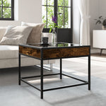 HKH Mesa de Centro Luzes Led Infinity Carvalho Fumado