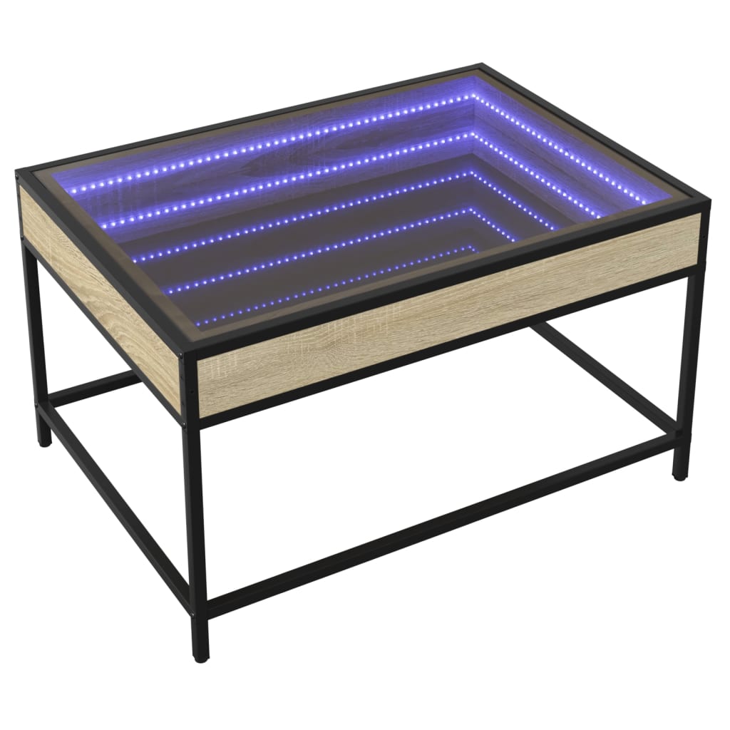 Mesa de centro HKH Luces led Infinity Roble Sonoma