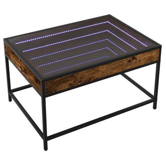 HKH Mesa de Centro Luzes Led Infinity Carvalho Fumado