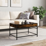 HKH Mesa de Centro Luzes Led Infinity Carvalho Fumado