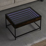 HKH Mesa de Centro Luzes Led Infinity Carvalho Fumado