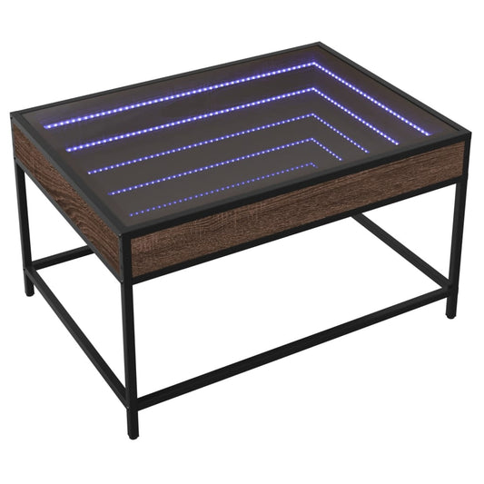 HKH Mesa de Centro Luzes Led Infinity Carvalho - Castanho