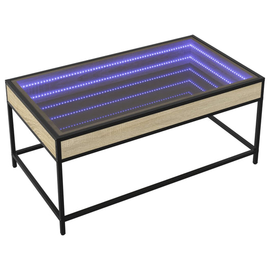HKH Mesa de Centro Luzes Led Infinity Carvalho Sonoma