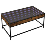HKH Mesa de Centro Luzes Led Infinity Carvalho Fumado