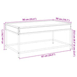 HKH Mesa de Centro Luzes Led Infinity Carvalho Fumado