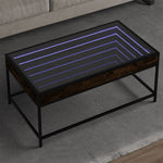 HKH Mesa de Centro Luzes Led Infinity Carvalho Fumado