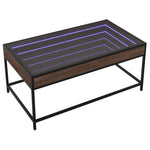 HKH Mesa de Centro Luzes Led Infinity Carvalho - Castanho
