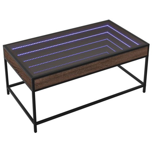 HKH Mesa de Centro Luzes Led Infinity Carvalho - Castanho