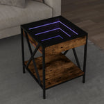 HKH Mesa de Centro Luzes Led Infinity Carvalho Fumado