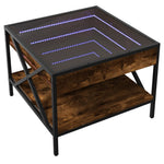 HKH Mesa de Centro Luzes Led Infinity Carvalho Fumado