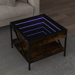 HKH Mesa de Centro Luzes Led Infinity Carvalho Fumado