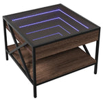 HKH Mesa de Centro Luzes Led Infinity Carvalho - Castanho