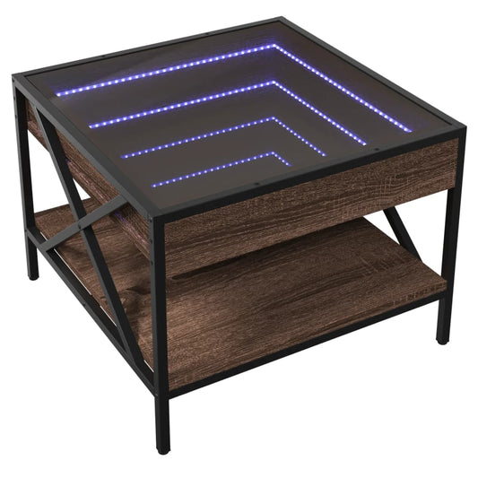 HKH Mesa de Centro Luzes Led Infinity Carvalho - Castanho