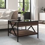 HKH Mesa de Centro Luzes Led Infinity Carvalho - Castanho