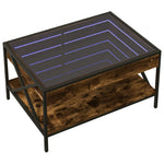 HKH Mesa de Centro Luzes Led Infinity Carvalho Fumado
