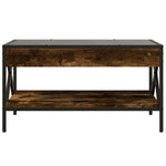 HKH Mesa de Centro Luzes Led Infinity Carvalho Fumado