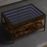 HKH Mesa de Centro Luzes Led Infinity Carvalho Fumado