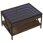HKH Mesa de Centro Luzes Led Infinity Carvalho - Castanho