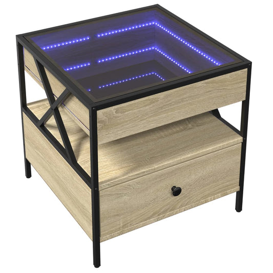 Mesa de centro HKH Luces led Infinity Roble Sonoma