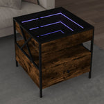 HKH Mesa de Centro Luzes Led Infinity Carvalho Fumado