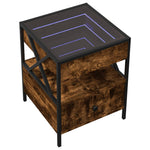 HKH Mesa de Centro Luzes Led Infinity Carvalho Fumado