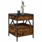 HKH Mesa de Centro Luzes Led Infinity Carvalho Fumado