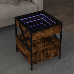 HKH Mesa de Centro Luzes Led Infinity Carvalho Fumado