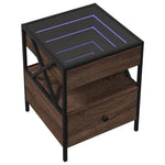 HKH Mesa de Centro Luzes Led Infinity Carvalho - Castanho