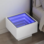 HKH Mesa de Cabeceira com Luzes Led Infinity - Branco
