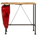 HKH Mesa de Bar Trator Madeira Maciça Vermelho/castanho em Mangueira