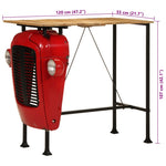 HKH Mesa de Bar Trator Madeira Maciça Vermelho/castanho em Mangueira