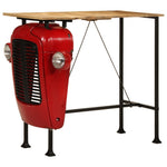 HKH Mesa de Bar Trator Madeira Maciça Vermelho/castanho em Mangueira
