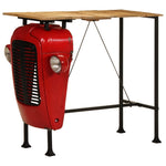 HKH Mesa de Bar Trator Madeira Maciça Vermelho/castanho em Mangueira