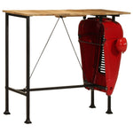 HKH Mesa de Bar Trator Madeira Maciça Vermelho/castanho em Mangueira