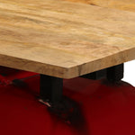 HKH Mesa de Bar Trator Madeira Maciça Vermelho/castanho em Mangueira